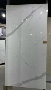 Calacatta Blanc Marbre Moderne Extra Large Qualité Premium Porcelaine Panneau Mural Entièrement Poli Carrelage 1200x2400mm Prix de Gros - Product Image 5