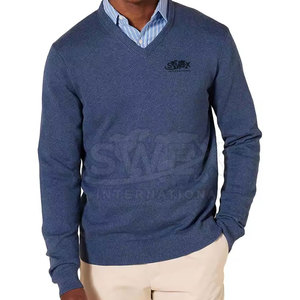 Sweat-shirt à col en V en coton mélangé pour hommes, respirant, tenue décontractée, molleton lourd pour hommes - Product Image 4