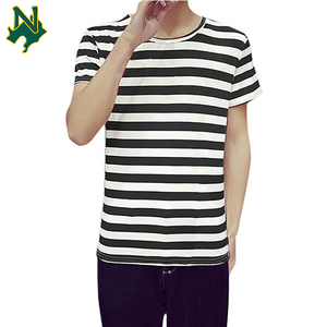 Wholesale striped <b>t</b>-<b>shirt</b> <b>men</b> Lightweight Hip Hop <b>curved</b> <b>hem</b> tee Hipster summer fashion custom logo Blank <b>T</b>-<b>shirt</b> for <b>men</b> - Product Image 5