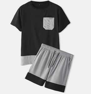 Conjunto de verano para hombre, conjunto de pantalones cortos y camiseta a juego, ropa informal de dos piezas para gimnasio, ropa ligera y cómoda, diseño personalizado - Product Image 4
