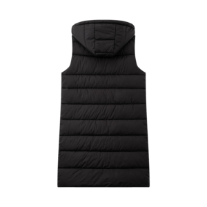 <strong>Ladies</strong> Hooded Long Puffer Vest Sleeveless Winter Jacket Warm Coat with Zipper Closure and Pockets - Product Image 6