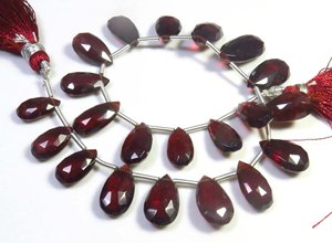 Alta calidad 21 piezas 8 \ "Strand 11-17,5mm Mozambique rojo granate corte facetado cuentas de pera Africana Natural piedras preciosas sueltas - Product Image 4