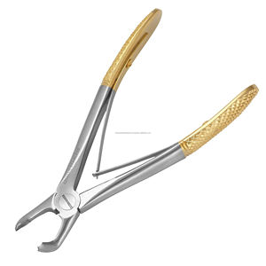 Pinzas de extracción de bebé de raíz superior pedodóntica Klein Fig 3, certificado CE, extracción de fragmentos residuales de raíz dental chapada en oro - Product Image 6