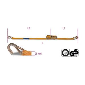 Amarre de trinquete de un solo gancho con correa de poliéster (PES) de alta tenacidad LC 750kg - Product Image 3