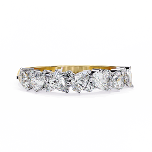 Bague de mariage demi-éternité multi-formes en or 14K avec diamant de laboratoire Certifiée IGI Trendy Eco-Friendly Lab Grown Anniversary - Product Image 2