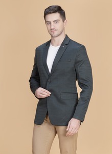 Blazer vert pour homme de qualité supérieure, à simple boutonnage, pour mariages, événements professionnels et soirées, disponible à la vente - Product Image 4
