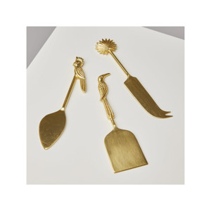 Juego de 4 cuchillos de latón y plata para queso, diferentes diseños, la mejor calidad y comida segura, laca a precio asequible - Product Image 4