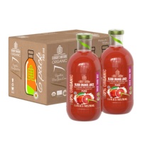 Jugo de naranja roja 100% orgánico puro, natural, NFC, con pulpa en botellas de 200ml/300ml/750ml/1l