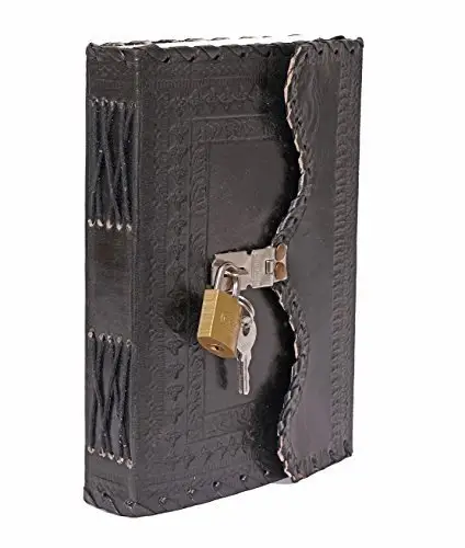 Vintage Leather Journal Handmade Writing Diary Office Traveling Notebook Handbook Sketchbook With Antique Lock Combination