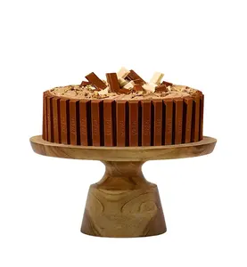 Stand Cake Houten Rustiek Hout Display Cupcake Voetstuk Dessert Trouwblad Serveren En Ronde Boerderij Gesneden Bord Tier