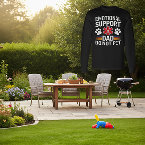 Maglietta a maniche lunghe per la Festa del Papà con scritta 'Do Not Pet' - Regalo promozionale per papà premuroso e di sostegno emotivo - Product Image 3