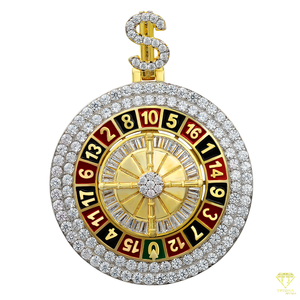 Último DISEÑO DE Hip Hop para hombre, colgante de diamante helado, chapado en dibujos animados, ruleta, Casino, esmalte, colgantes con abalorio giratorio - Product Image 2