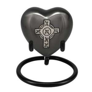 Urnes de crémation en croix de bronze gravées pour adultes et animaux de compagnie Urne commémorative en forme de cœur en métal personnalisable à des prix bon marché - Product Image 5