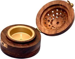 Quemador de Incienso de Madera Artesanal de Primera Calidad con Elegante Diseño Tallado para Meditación en el Hogar, Yoga, Spa y Aromaterapia - Product Image 1