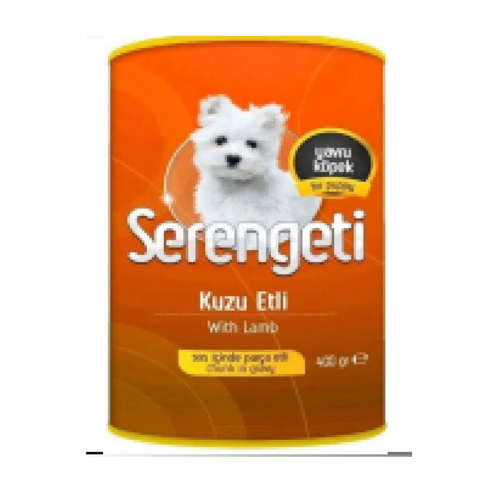 Cibo per cani in scatola Serengeti con agnello per cucciolo quantità di energia per supportare il peso corporeo ideale dalla turchia