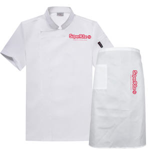 OEM personalizado 2025 italiano Pizza Chef uniforme para mujer camarero restaurante maestro chaqueta con <span class=keywords><strong>delantal</strong></span> sombrero tejido logotipo estampado - Product Image 3