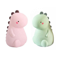 Veilleuse LED en silicone en forme de dinosaure super mignonne, 6 couleurs, tactile, port de charge USB, lumières décoratives