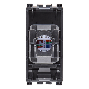 Vimar <b>RJ45</b> <b>Socket</b> Panel Mount 1 Port Cat5e Connector 8-Core Grey Model 19339.11 - Product Image 2