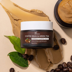 Nhãn Hiệu Riêng Cà Phê Màu Xanh Lá Cây Trà Làm Sạch Sâu Kiểm Soát Dầu Ngủ Mặt Nạ Với Vitamin E Và Axit Hyaluronic Trẻ Hóa Mặt Nạ - Product Image 5