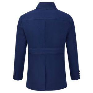 100% แจ็คเก็ตขนสัตว์สีน้ำเงินเข้มทรงพอดีตัวปกติคอเสื้อแบบลำลองอัจฉริยะขนาดพิเศษปักลายปรับแต่งได้สำหรับฤดูหนาว - Product Image 4