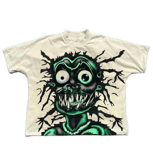 Logo personnalisé 100% T-shirt en coton pour hommes T-shirt surdimensionné à col rond T-shirt court Boxy Streetwear T-shirt court imprimé Dtg - Product Image 1