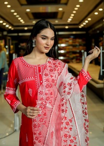 Traditional Indian/Pakistani Style Rayon Salwar Kameez Knee-Length O-Neck <b>Sequined</b> Decoration Ready-Made Fully Stitched Dresses - Product Image 6