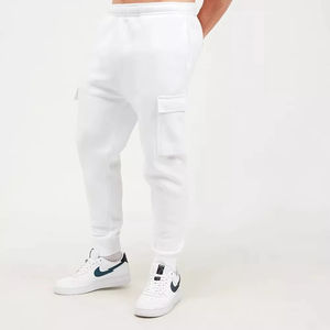 Vente en gros Logo personnalisé Hommes Gym Joggers Nouveau design Blanc Cargo Pantalon de survêtement Fermeture à cordon Taille moyenne Casual avec poches - Product Image 1