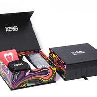 Boîte cadeau en papier rigide noir avec fermeture magnétique, logo personnalisé, impression quadricolore, dorure à chaud, emballage de luxe pour clé USB, cosmétiques