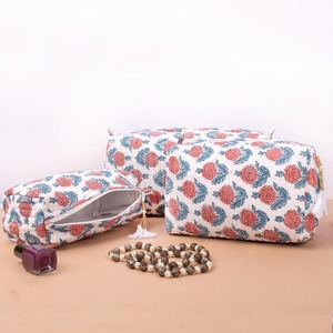 Handmade Vintage Cotton for <b>Bag</b>-Eco-Friendly Water Resistant Durable <b>Large</b> Capacity Travel Makeup Organizer Zipper for - Product Image 1