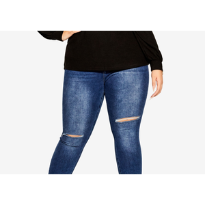 Top in Maglia da Donna City Chic XXL, Manica Lunga, Monospalla, Design Nero - Product Image 6