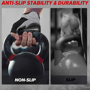 Gants de Fitness Unisexe Noir Gris Respirant High Grip Design Cuir Léger Confortable Demi Doigt Gym Bodybuilding Sports - Product Image 2