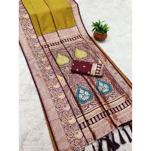 Saree en soie douce de qualité supérieure Robes de bal élégantes Saree en soie de plusieurs couleurs pour des vêtements décontractés de grossiste indien - Product Image 6