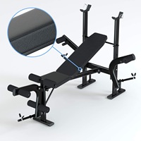 Banc d'entraînement de levage de poids plats pliables et réglables, ensemble de presse avec extension de jambe