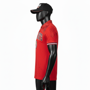 Polo Premium para Hombre, 200 GSM, Transpirable, de Poliéster Piqué, Tacto Suave, Color Rojo, Logotipo Termotransferible, Camiseta Polo para Hombre - Product Image 3