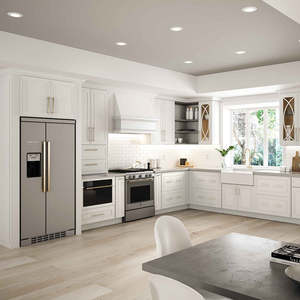 Diseños de gabinetes de cocina modulares asequibles de madera de melamina y PVC con chapa moderna de lujo de fabricante vietnamita - Product Image 5