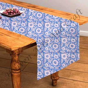 Haute qualité 100% pur coton Design moderne bloc à main Floral imprimé chemin de Table taille personnalisable pour les événements de mariage à la maison - Product Image 4