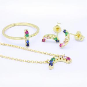 สร้อยคอสีรุ้งสำหรับเด็กผู้หญิงทำจากเงินแท้สีเหลืองทอง925ทันสมัย - Product Image 6