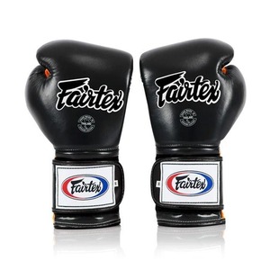 นวมชกมวย Fairtex คุณภาพสูง สีดำ หนังแท้ น้ำหนักเบา กันน้ำ แบบผูกเชือก สำหรับฝึกซ้อมและต่อยมวยไทย - Product Image 6