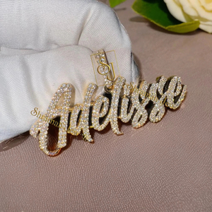 จี้เพชรแท้ VS แบบเต็มตัว ประดับเพชรธรรมชาติ  รับสั่งทำชื่อตัวอักษรใดก็ได้ ทองคำแท้ 10K ดีไซน์หรูหราไม่ซ้ำใคร ของขวัญสำหรับเธอหรือเขา - Product Image 5