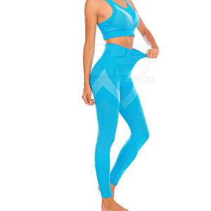 ชุดโยคะ2ชิ้นผ้าสแปนเด็กซ์/ไนลอนผ้าอีลาสติกแบบแห้งเร็ว - Product Image 2