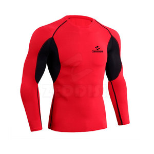 OEM Haute Qualité Rashguard de Fitness pour Homme Manches Longues Motif Uni Respirant Séchage Rapide Tissu Tricoté Polyester/Nylon 200g - Product Image 3