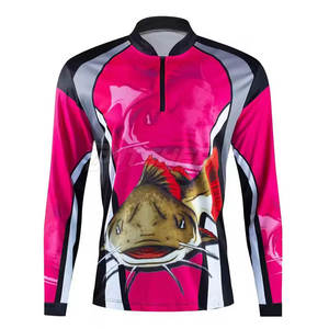 Chemise zippée de pêche respirante 100% polyester, tissu doux au toucher, coupe confortable, UPF 50, utilisation en extérieur - Product Image 6