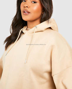 เสื้อฮู้ดสวมหัวผ้าฝ้ายลายนูนสำหรับผู้หญิงเสื้อมีฮู้ดปักโลโก้ได้ตามต้องการ - Product Image 5