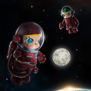 POP MART MEGA SPACE MOLLY 400% Hello Moon Figurine de collection avec PVC ABS <span class=keywords><strong>PC</strong></span> pour la décoration sur le thème du ciel nocturne - Product Image 4