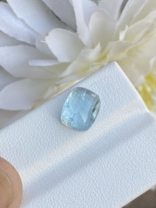 Cabujón con forma de cojín de Aguamarina natural, Color superior, piedra preciosa suelta de 3,68 quilates con buen brillo para la fabricación de joyas - Product Image 2