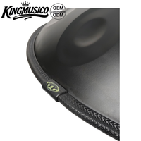 Kingmusico Handpan 12 notes en acier inoxydable noir 430, 60x60x35cm, PPY-12B, Tambour à main, Instrument de musique personnalisé ODM OEM