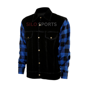 2025 OEM hommes noir Denim Biker Style veste avec manches en coton chauffé hiver mode pour moto équitation prix de gros - Product Image 5