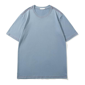 T-shirt en jersey tricoté surdimensionné en Spandex/Nylon pour hommes, coupe classique, col en V, manches courtes, 220 g/m², résistant, avec logo personnalisé - Product Image 2