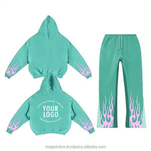 สเวตเตอร์ชายเสื้อครอปมีฮู้ดสำหรับผู้ชายเครื่องแต่งกายแนวสตรีทแวร์สไตล์ฝรั่งเศสเทอร์รี่เฮฟวีเวตใส่ได้ทั้งชายและหญิง - Product Image 4