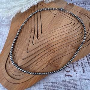 Collier de perles Sterling faites à la main de 18 pouces 4mm bijoux en argent Sterling classiques enfilés à la main pour elle - Product Image 2